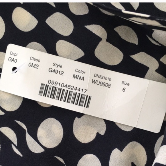 NWT J. Crew Ratti silk black and white polka dot ruffle sleeve blouse S M - Picture 8 of 9